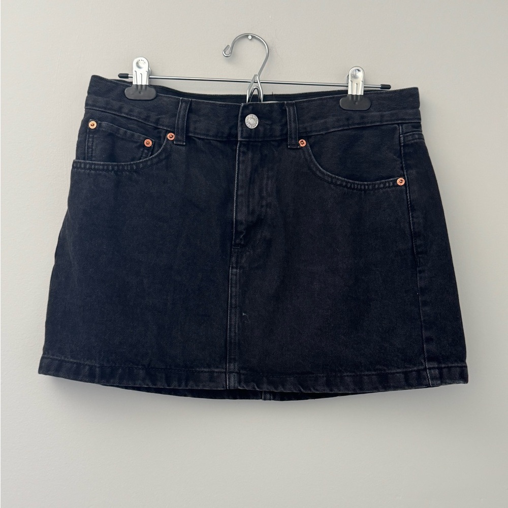 Mango Black Mini Denim Skirt